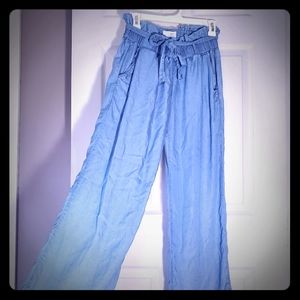 High wasted tie up pants